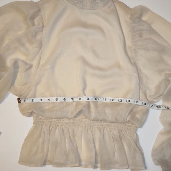 A. Calin By Flying Tomato Boho Sheer Peplum Blouse - Picture 10 of 10